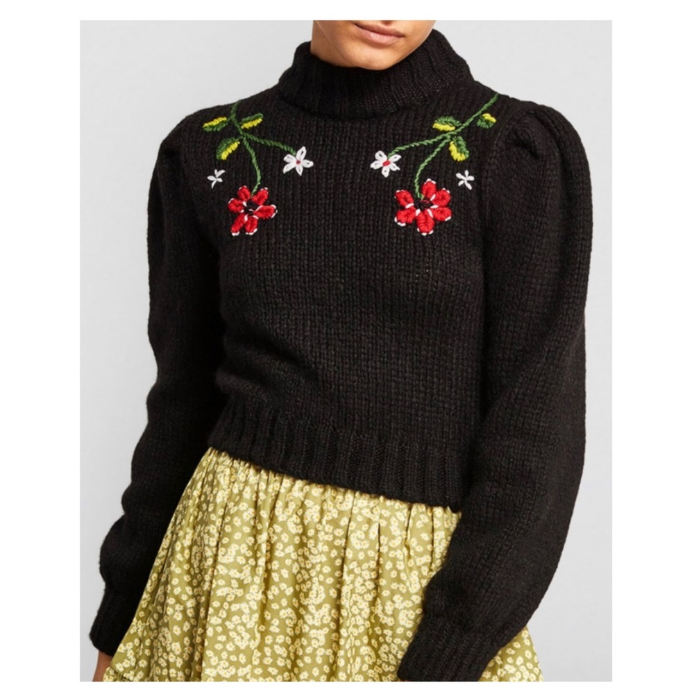Hayley Menzies Gloria Alpaca Cropped Sweater, Size Small, NWT